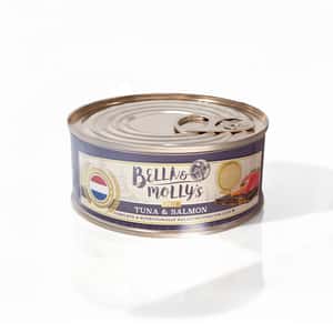 Bella and Mollys 貝莉 貓罐頭 Bella & Molly's 荷蘭罐 貓罐頭 AAFCO 主食罐 美毛配方 三文魚及吞拿魚肉醬 80g
