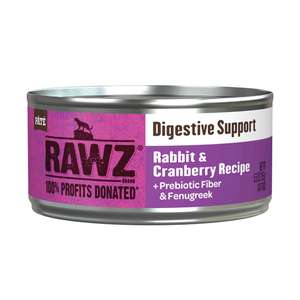 貓罐頭 貓濕糧推薦：RAWZ 貓罐頭 Soultion Based系列 消化系統保健配方 兔肉、蔓越莓 155g (WCDRC155)