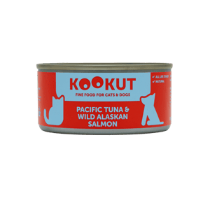 KOOKUT 貓罐頭 貓濕糧推薦：KOOKUT 貓狗罐頭 100% 天然 太平洋吞拿魚及阿拉斯加三文魚 150g (WCKUFA1017312) (貓狗共用)