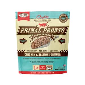 PRIMAL 貓糧 Primal 貓糧 急凍鮮肉粒系列 雞肉及三文魚配方 1lb (PRFCF1) (需冷藏)