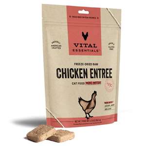Vital Essentials 貓糧 貓乾糧推薦：VITAL ESSENTIALS 貓糧 凍乾脫水生肉糧 迷你肉餅 雞肉 3.75oz (691029)