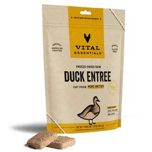 Vital Essentials 貓糧 貓乾糧推薦：VITAL ESSENTIALS 貓糧 凍乾脫水生肉糧 迷你肉餅 鴨肉 3.75oz (691043)