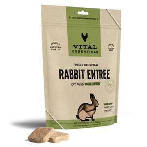 Vital Essentials 貓糧 貓乾糧推薦：VITAL ESSENTIALS 貓糧 凍乾脫水生肉糧 迷你肉餅 兔肉 8oz (691098)