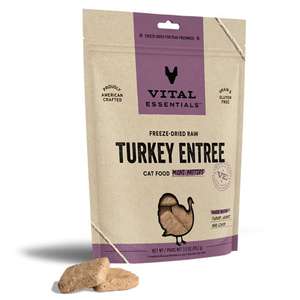 Vital Essentials 貓糧 貓乾糧推薦：VITAL ESSENTIALS 貓糧 凍乾脫水生肉糧 迷你肉餅 火雞肉 8oz (691111)