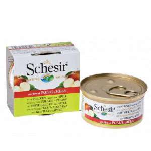 貓罐頭 貓濕糧推薦：Schesir 水果水煮貓罐頭 雞肉及蘋果飯 85g