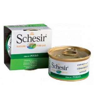 貓罐頭 貓濕糧推薦：Schesir 啫喱貓罐頭 雞肉絲飯 85g