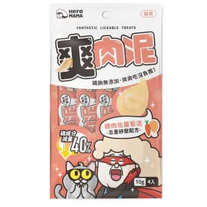 HEROMAMA 貓零食 HeroMama 貓零食 爽肉泥系列 雞肉蘿蔔 忘憂紓壓 10gx4