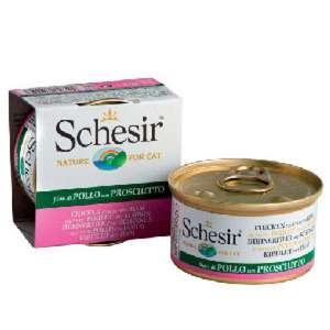 貓罐頭 貓濕糧推薦：Schesir 啫喱貓罐頭 雞肉及火腿 85g