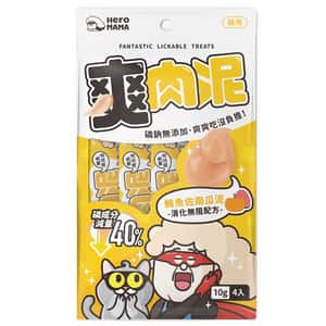 HEROMAMA 貓零食 HeroMama 貓零食 爽肉泥系列 鮪魚南瓜 消化無阻 10gx4