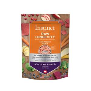 Instinct 本能 貓糧 貓乾糧推薦：Instinct 貓糧 本能 貓糧 無穀物凍乾主食糧 長壽老年貓7+ 牛肉 9.5oz (621546)