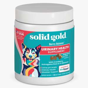 Solidgold 素力高 狗狗保健用品推薦：solidgold素力高 Berry Balance Chew 紅莓藍莓精華肉粒(煙肉味) 120粒 (犬用) (SG612A)