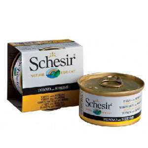 貓罐頭 貓濕糧推薦：Schesir 啫喱貓罐頭 吞拿魚及蟹肉飯 85g