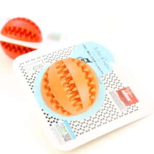 狗玩具 Aduck 橡膠食物誘導彈力球狗狗訓練玩具 (橙)