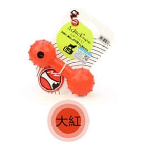 狗玩具 Aduck 橡膠啞鈴帶鈴鐺耐咬潔齒狗狗玩具 (紅)