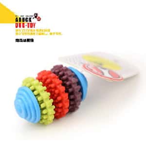 狗玩具 Aduck 玩具嚴選 彩色3齒輪磨牙狗狗訓練玩具 (顏色隨機)