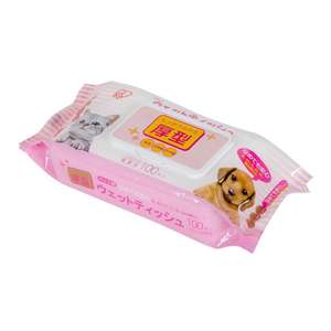 貓犬用清潔美容用品推薦：IRIS 貓狗寵物濕紙巾 加厚除螨除耳垢去淚痕 100片 (粉紅)