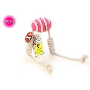 狗玩具 Aduck 玩具嚴選 棉繩球磨牙狗狗訓練玩具 (桃紅)