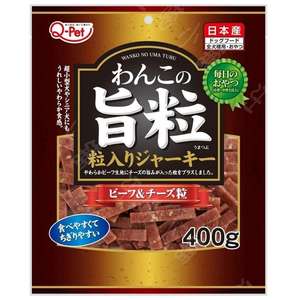Q-PET 狗零食推薦：日本Q-Pet 狗小食 旨粒 牛肉+芝士粒 400g (KQ2132)