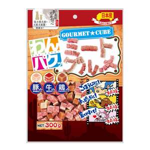 Q-PET 狗零食推薦：日本Q-Pet 狗小食 WanPaku 雜錦肉粒 300g (KQ831)