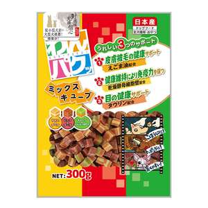Q-PET 狗零食推薦：日本Q-Pet 狗小食 WanPaku 雞肉+芝士/牛肉+奶/椰菜+菠菜粒 300g (KQ784)