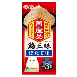 CIAO 貓罐頭 貓濕糧推薦：CIAO 貓濕糧 日本 INABA 雞三味 帶子味 60g×3袋 (IC-532)