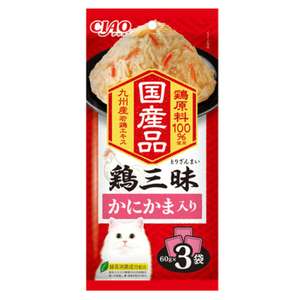CIAO 貓罐頭 貓濕糧推薦：CIAO 貓濕糧 日本 INABA 雞三味 蟹肉棒 60g×3袋 (IC-534)