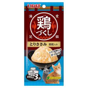 CIAO 貓罐頭 貓濕糧推薦：CIAO 貓濕糧 日本 INABA 全雞宴軟包 雞肉 貝柱 60g×3袋 (QCR-95)