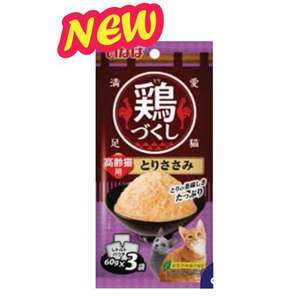 CIAO 貓罐頭 貓濕糧推薦：CIAO 貓濕糧 日本 INABA 高齡貓 全雞宴軟包 雞肉 60g×3袋 (QCR-96)