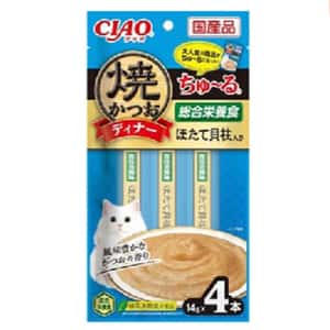 CIAO 貓零食 貓零食 CIAO 貓零食 燒鰹魚晚餐超奴 帶子 14g×4 (SC-512)