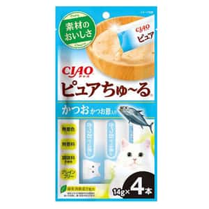 CIAO 貓零食 貓零食 CIAO 貓零食 Pure 超奴醬 鰹魚+木魚 14g×4 (TSC-213)