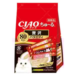CIAO 貓零食 貓零食 CIAO 貓零食 超奴PARTY MIX 奢華超奴醬 14g×80 (SC-453)
