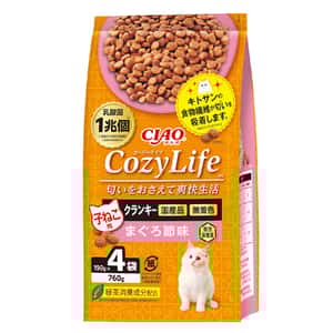 CIAO 貓糧 CIAO 爽快生活乳酸菌+甲殼素貓糧 幼貓用 吞拿魚乾味 190g×4 (P-336)