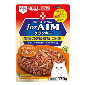 CIAO 貓糧 貓乾糧推薦：CIAO 貓糧 AIM夾心乾糧 木魚片+雞肉味 170g (CA-43)