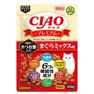 CIAO 貓糧 貓乾糧推薦：CIAO 貓糧 頂級乾糧 木魚+吞拿魚味 200g (P-431)