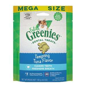 Greenies 貓零食 寵物零食推薦：日本Greenies貓齒靈 貓零食 潔齒餅 Tempting Tuna Flavor 吞拿魚 4.6OZ (GR204)