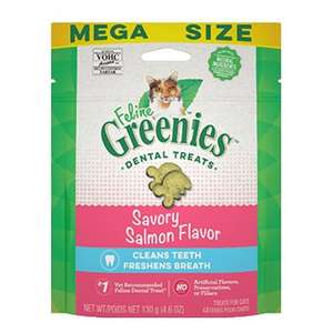 Greenies 貓零食 寵物零食推薦：日本Greenies貓齒靈 貓零食 潔齒餅 Savory Salmon Flavor 三文魚 4.6OZ (GR205)
