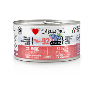 Disugual 狗罐頭 Disugual 意極鮮 狗罐頭 狗主食罐 92%鮮肉 無穀物三文魚及藍莓 150g (FRUT106) | 意大利製造