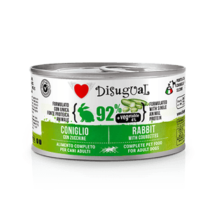 Disugual 狗罐頭 Disugual 意極鮮 狗罐頭 狗主食罐 92%鮮肉 無穀物兔肉及翠玉瓜 150g (DSBL102) | 意大利製造