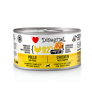 Disugual 狗罐頭 Disugual 意極鮮 狗罐頭 狗主食罐 92%鮮肉 無穀物雞肉及南瓜 150g (DSBL105) | 意大利製造