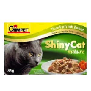 Gim Cat 貓罐頭 Gim Cat 貓罐頭 ShinyCat Nature 天然優質水煮罐 吞拿魚及迷你鳳尾魚 85g (綠) (GM412818)