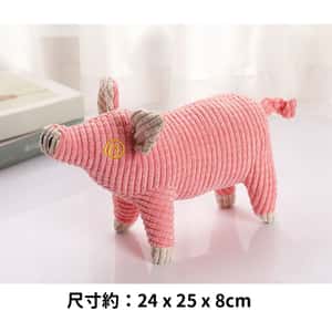 HelloDOG 狗玩具 玩具嚴選 發聲耐咬可愛毛絨豬 顏色隨機 (圖片5)