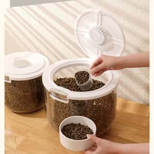 密封寵物糧桶 貓糧狗糧 防潮大容量 圓桶 約5kg (圖片3)