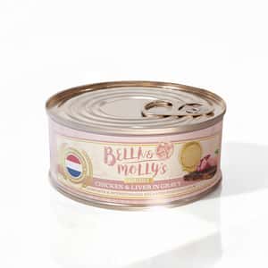 Bella and Mollys 貝莉 貓罐頭 Bella & Molly's 荷蘭罐 貓罐頭 AAFCO 主食罐 挑咀配方 雞肝及雞絲肉汁 156g