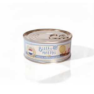 Bella and Mollys 貝莉 貓罐頭 Bella & Molly's 荷蘭罐 貓罐頭 AAFCO 主食罐 美毛配方 白魚及三文魚肉醬 40g