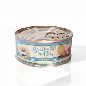 Bella and Mollys 貝莉 貓罐頭 Bella & Molly's 荷蘭罐 貓罐頭 AAFCO 主食罐 關節健康 蝦肉及吞拿魚肉塊 156g
