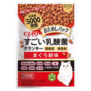 CIAO 貓糧 貓乾糧推薦：CIAO 貓糧 5000億個乳酸菌健腸配方 吞拿魚味 200g (P-307)