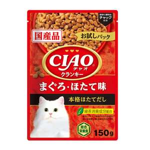 CIAO 貓糧 貓乾糧推薦：CIAO 貓糧 鰹魚及扇貝味 150g (P-457)