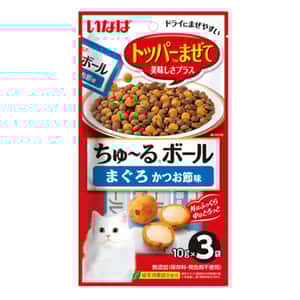 CIAO 貓零食 貓零食 CIAO 貓零食 軟心粒粒 鰹魚片味 10g×3袋 (QSC-322)