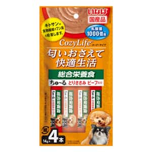 CIAO 狗零食 狗零食 CIAO 狗肉泥 CozyLife 1000億乳酸菌 綜合營養雞肉及牛肉味 14g×4本 (DS-376)