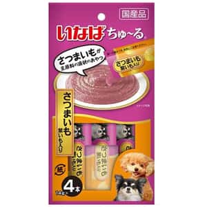 CIAO 狗零食 狗零食 CIAO 狗肉泥 腸道健康配方 紫薯肉醬 14g×4本 (DS-307)